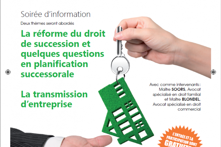 Conf&eacute;rence : La r&eacute;forme du droit des successions et quelques questions en planification successorale et la transmission d'entreprise